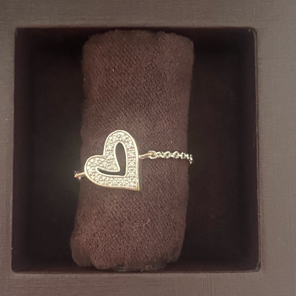 Monica Vinader Silver heart chain ring